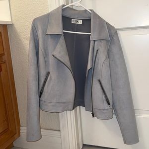 Suede baby blue jacket. Size small. From LF
